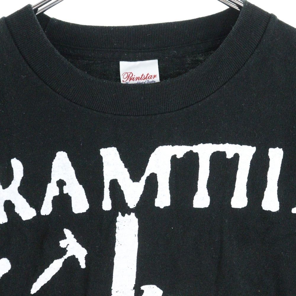 NO BRAND(ノーブランド) FRAMTID スカルプリント 半袖Tシャツ ブラック