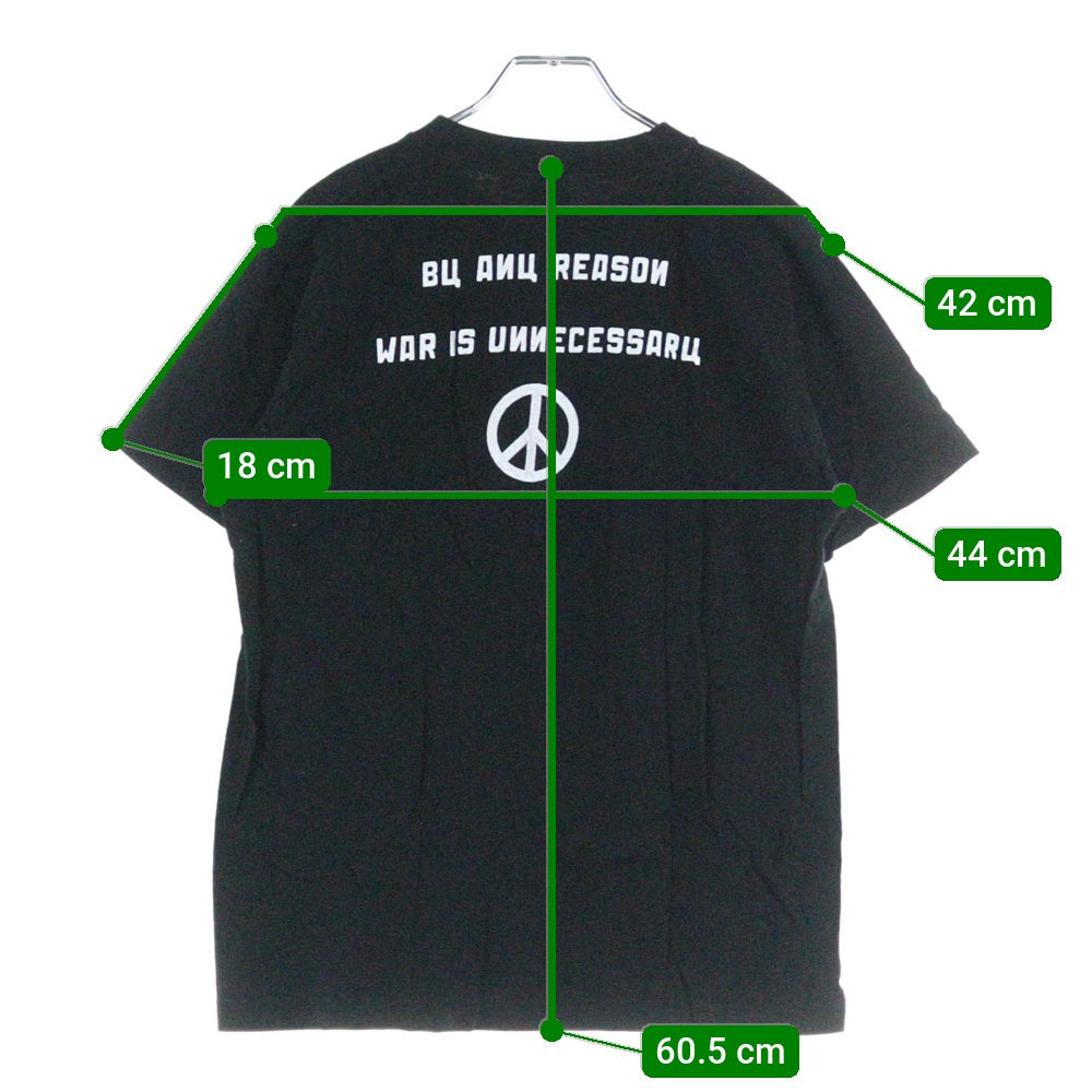 NO BRAND(ノーブランド) FRAMTID スカルプリント 半袖Tシャツ ブラック