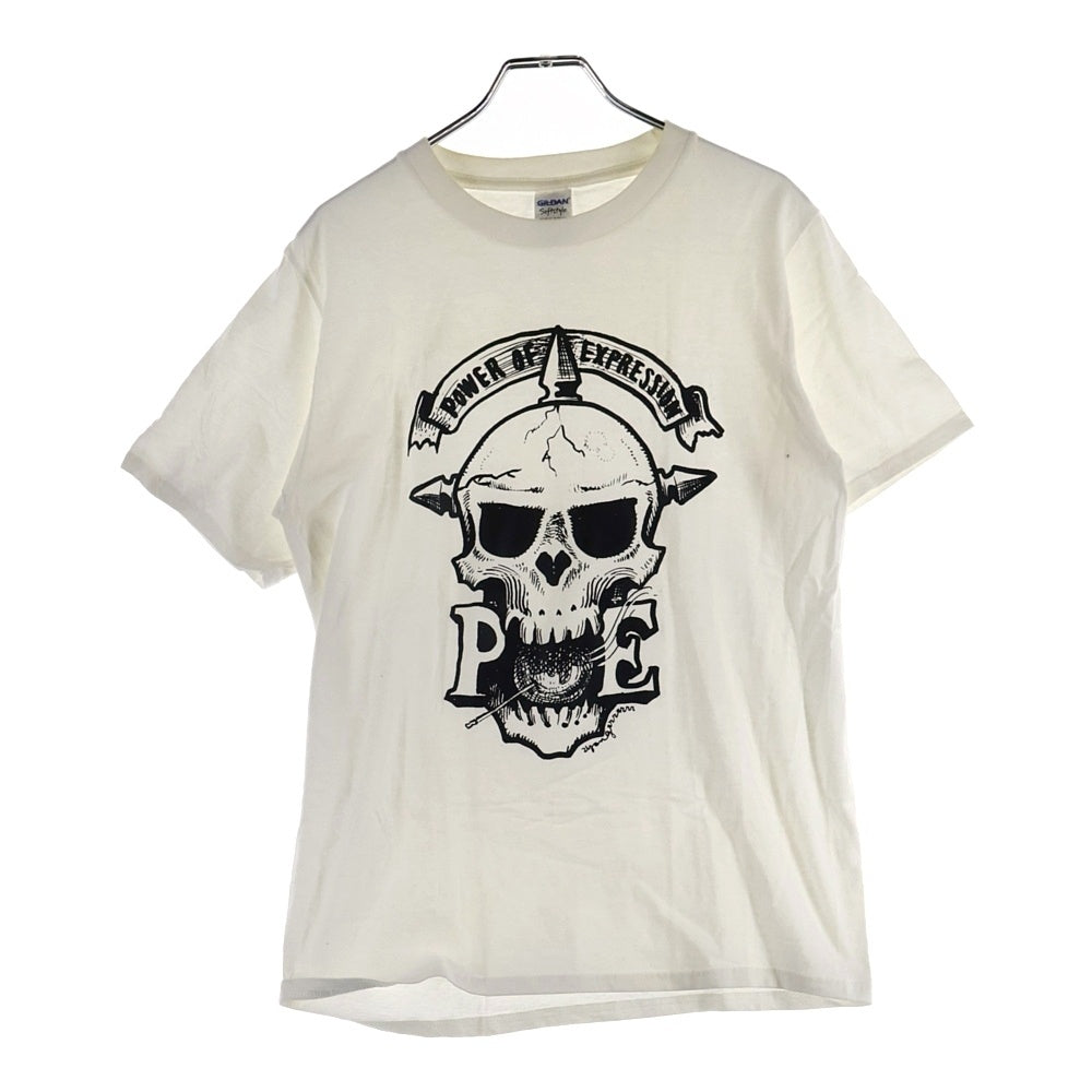 GILDAN(ギルダン) POWER OF EXPRESSION スカルプリント 半袖Tシャツ ホワイト