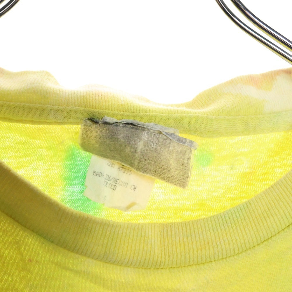 NO BRAND(ノーブランド) GODZILLA 染め加工 フロントプリント 半袖Tシャツ マルチカラー