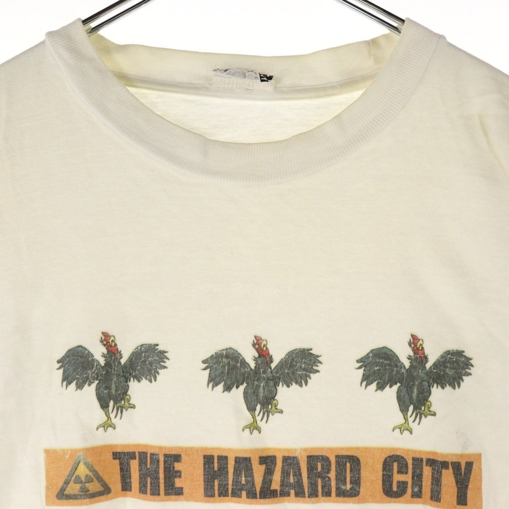 NO BRAND(ノーブランド) 漂流街 THE HAZARD CITY フロントプリント 半袖Tシャツ ホワイト