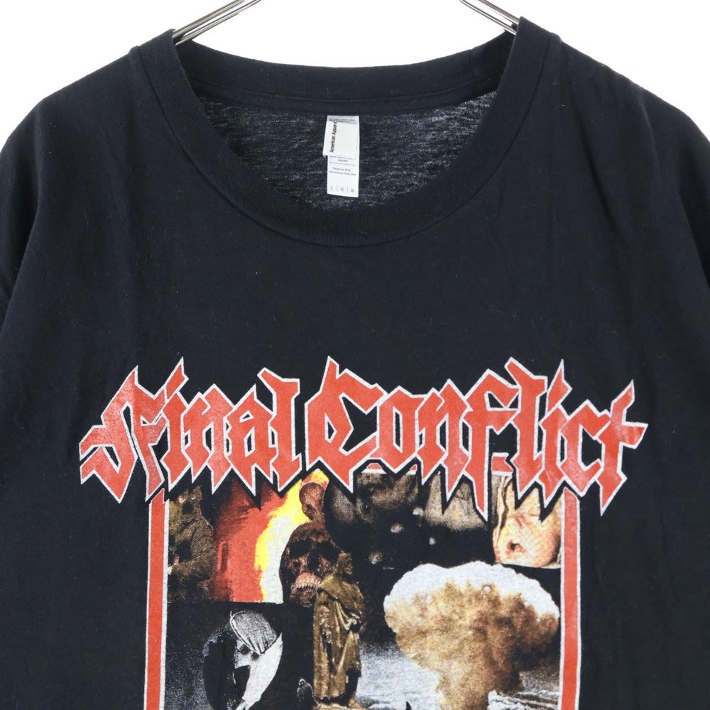 NO BRAND(ノーブランド) Ashes to Ashes USA製 フロントプリント 半袖Tシャツ ブラック