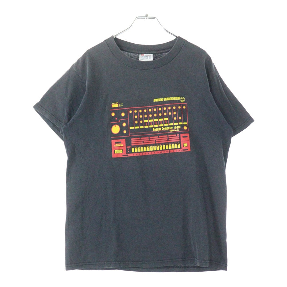 NO BRAND(ノーブランド) SUPA RESUQUE USA製 フロントプリント 半袖Tシャツ ブラック