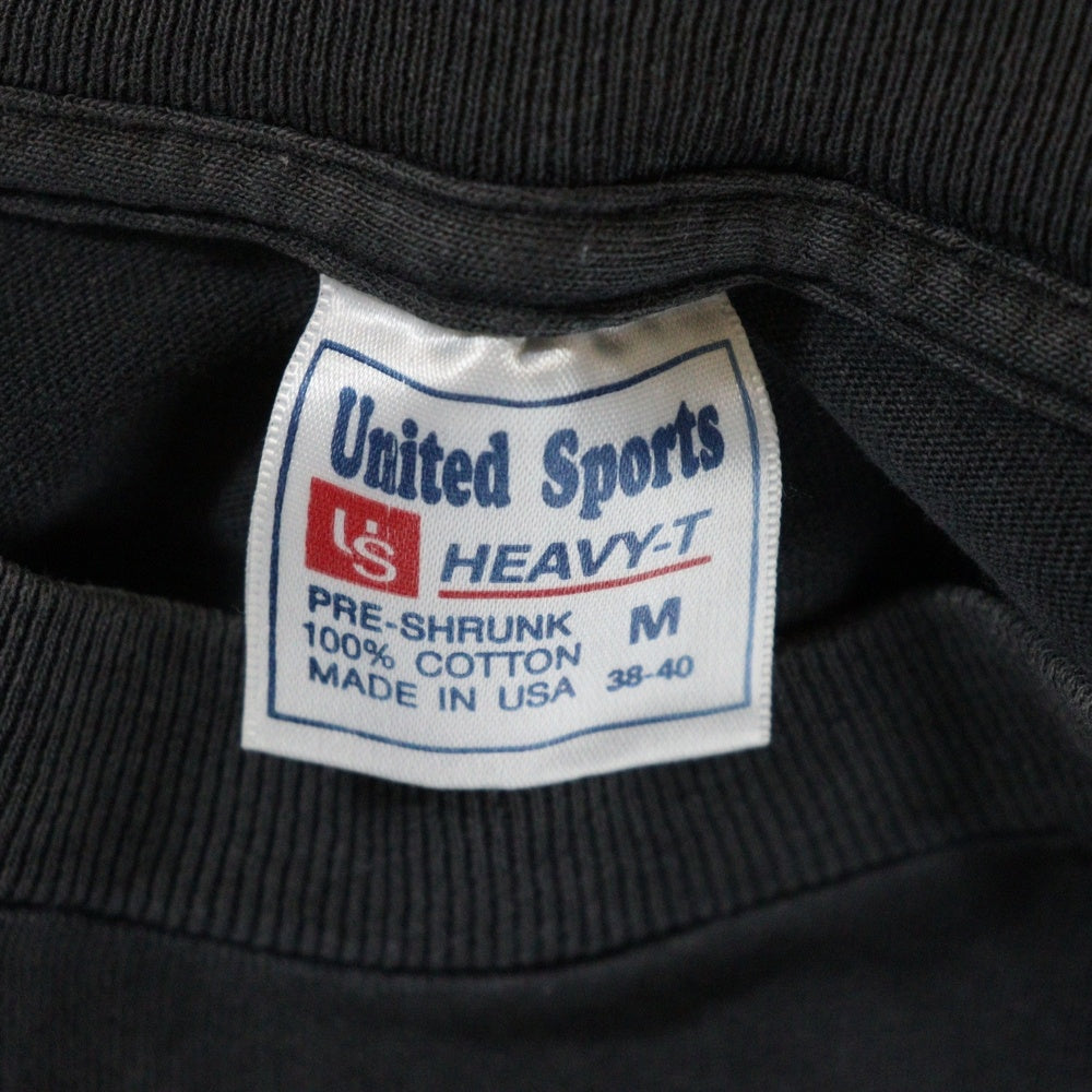 NO BRAND(ノーブランド) SUPA RESUQUE USA製 フロントプリント 半袖Tシャツ ブラック