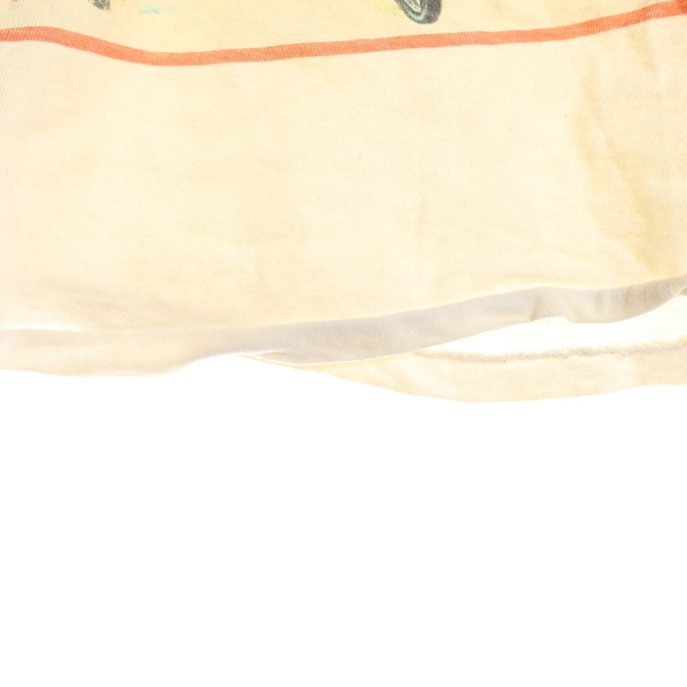 NO BRAND(ノーブランド) DEATH RACE 2000 ラグラン プリント 半袖Tシャツ レッド/ホワイト