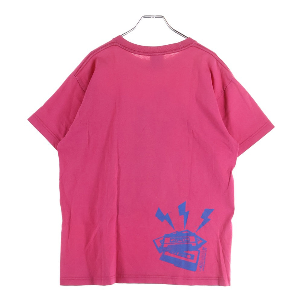 NO BRAND(ノーブランド) ステカセキング キャラクタープリント 半袖Tシャツ ピンク