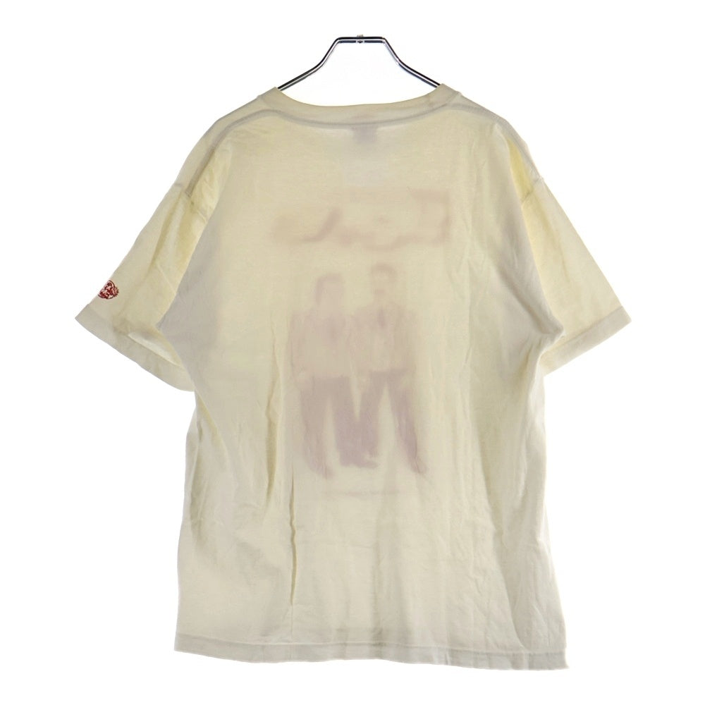 NO BRAND(ノーブランド) 浅草キッド 漫才プリント 半袖Tシャツ ホワイト/レッド