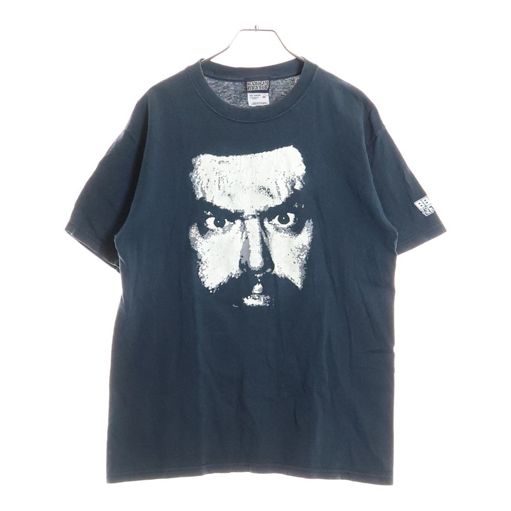 NO BRAND(ノーブランド) BAMBAMBIGELOW ブルーザーブロディ USA製 フェイスプリント 半袖Tシャツ ネイビー