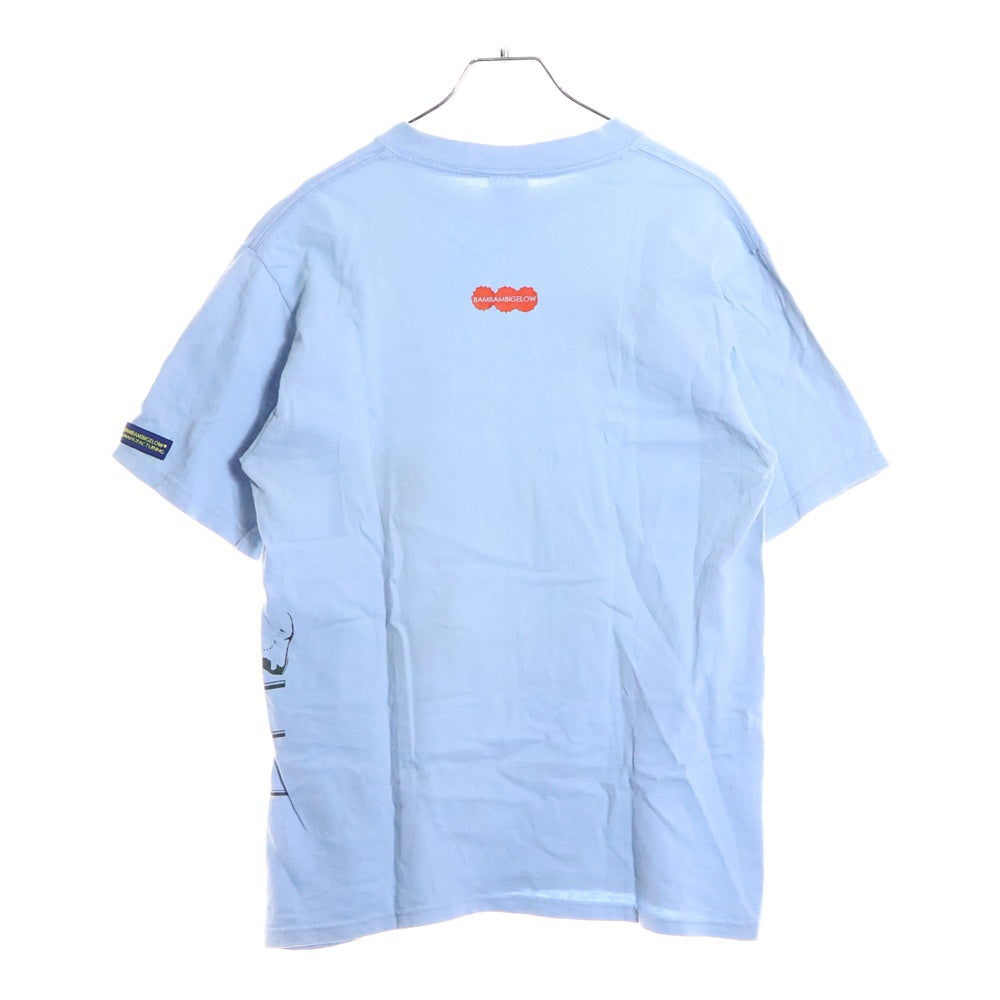 BAMBAMBIGELOW(バンバンビガロ) anvilボディ USA製 プロレスプリント 半袖Tシャツ ブルー