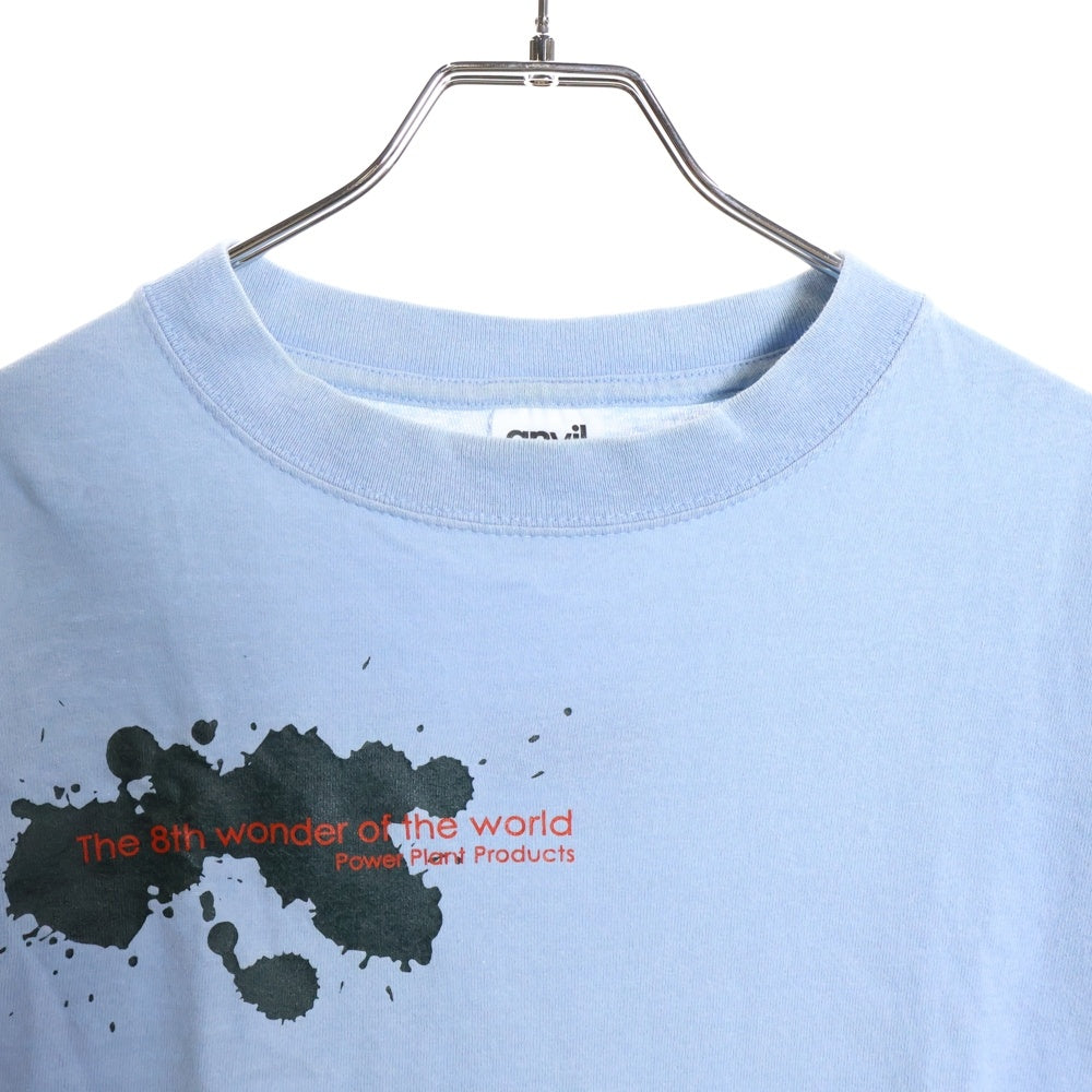 BAMBAMBIGELOW(バンバンビガロ) anvilボディ USA製 プロレスプリント 半袖Tシャツ ブルー