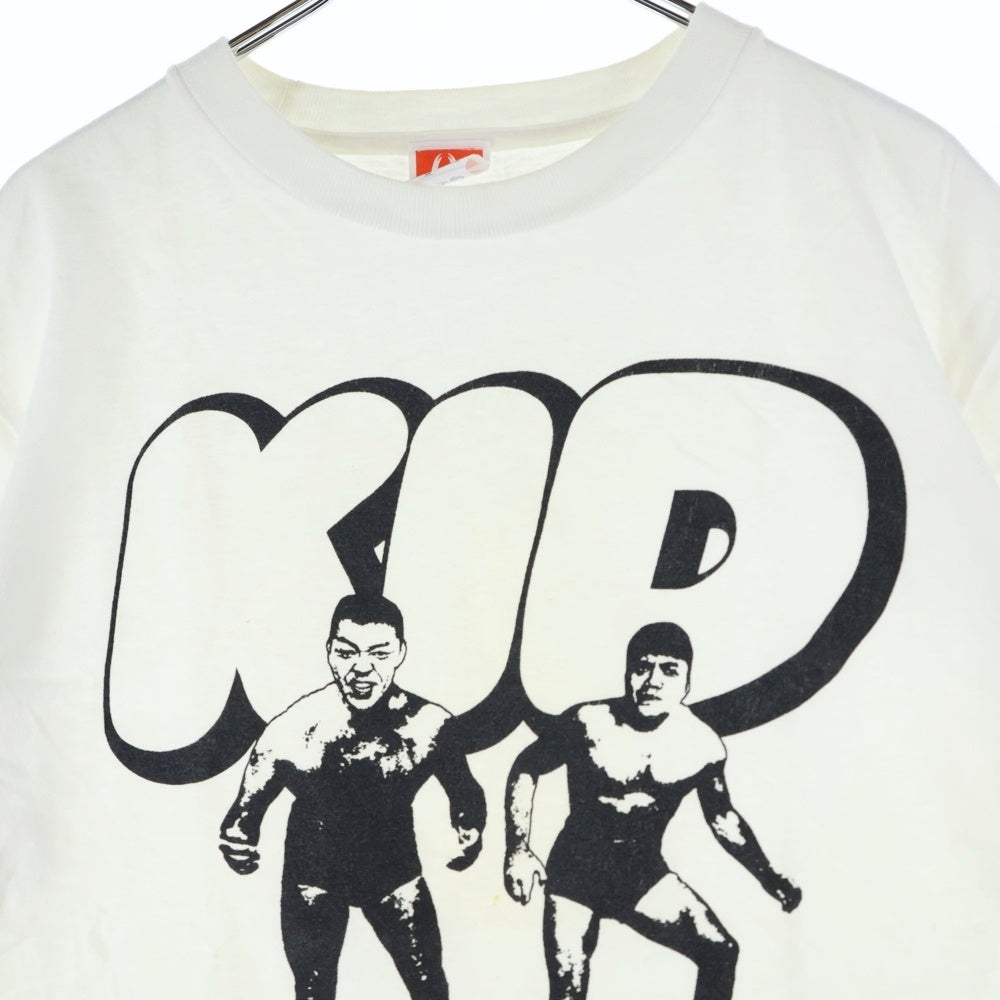 NO BRAND(ノーブランド) 日本製 浅草キッド Tamabukuro with Hakase フロントプリント 半袖Tシャツ ホワイト