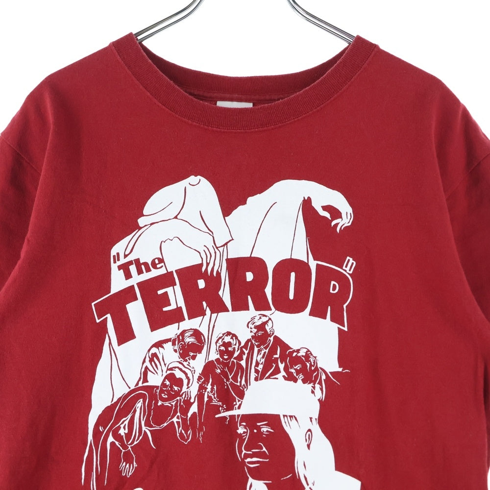 NO BRAND(ノーブランド) The TERROR ホンジュラス製 フロントプリント 半袖Tシャツ レッド