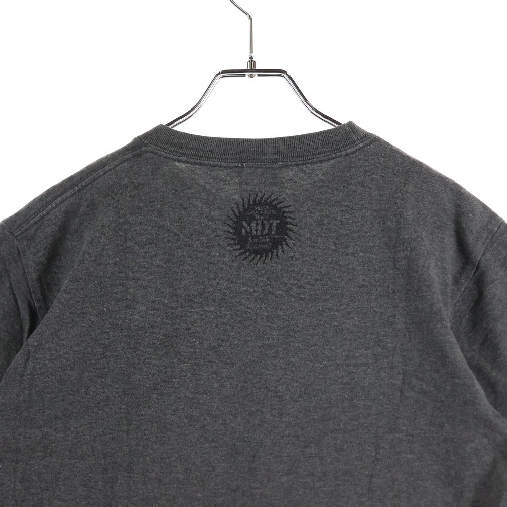 NO BRAND(ノーブランド) buffalo-man ヘッドプリント 半袖Tシャツ グレー