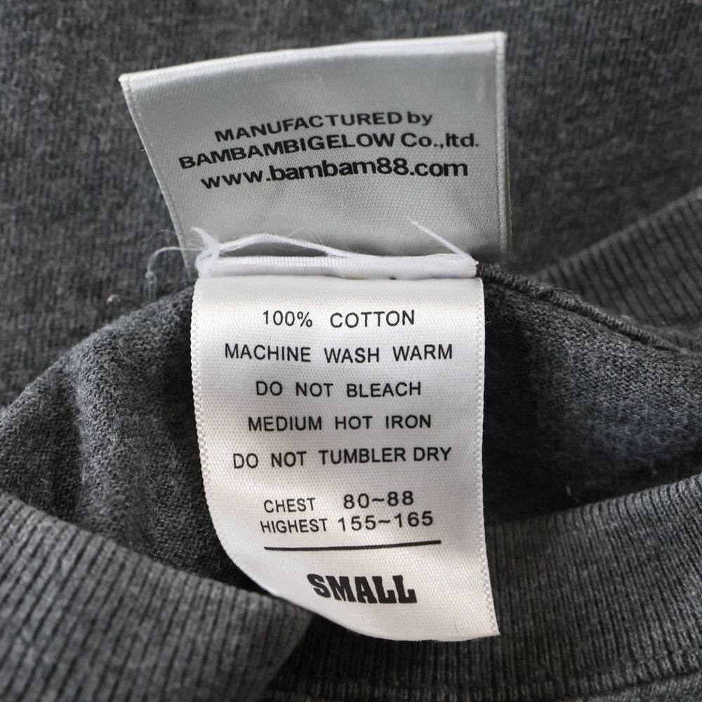 NO BRAND(ノーブランド) buffalo-man ヘッドプリント 半袖Tシャツ グレー