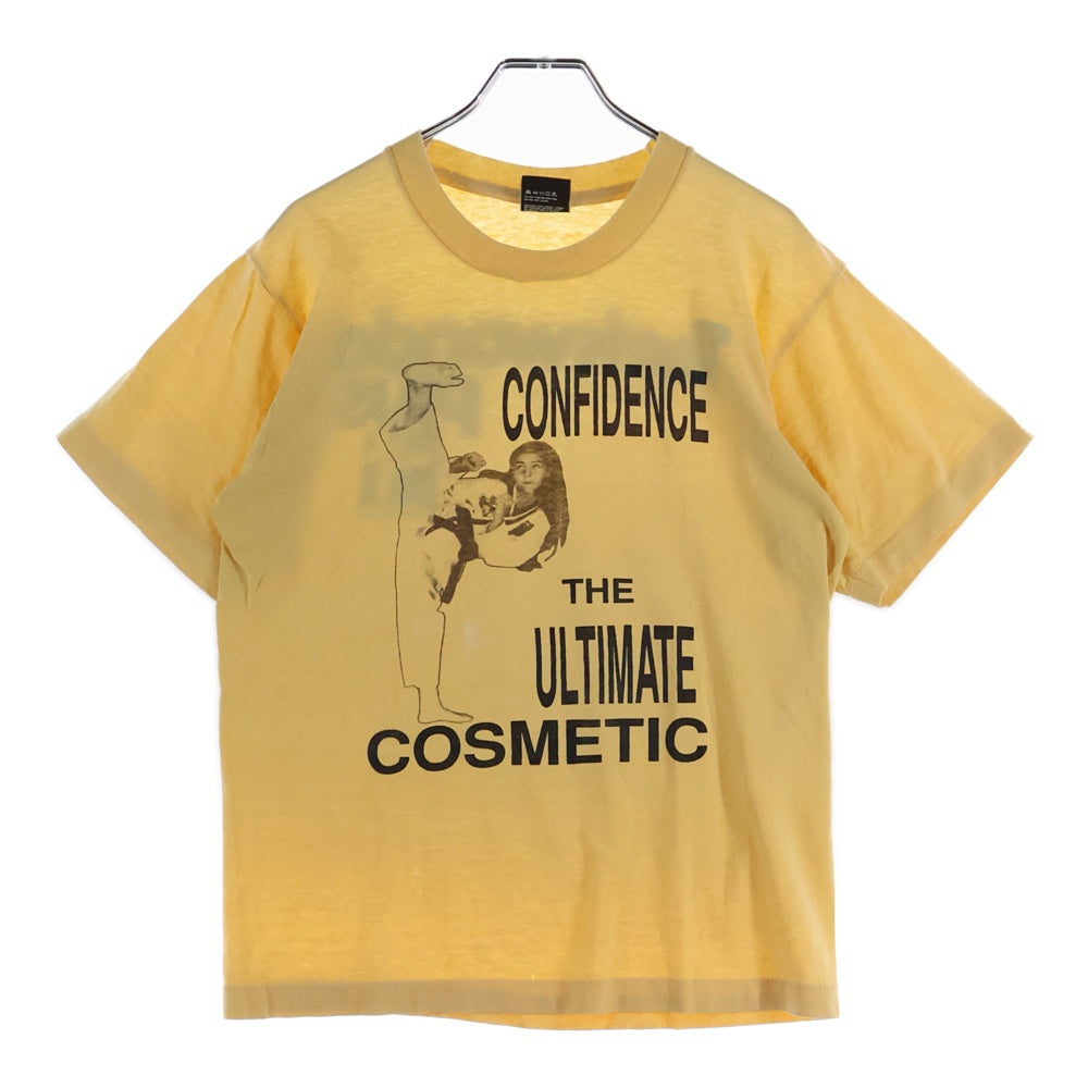VINTAGE(ヴィンテージ) 90S CONFIDENCE THE ULTIMATE COSMETIC 裾シングル USA製 半袖Tシャツ イエロー