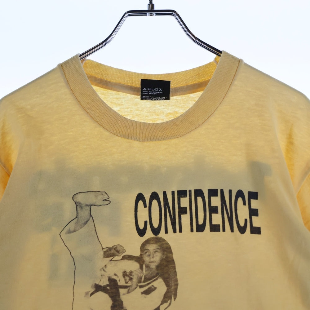VINTAGE(ヴィンテージ) 90S CONFIDENCE THE ULTIMATE COSMETIC 裾シングル USA製 半袖Tシャツ イエロー