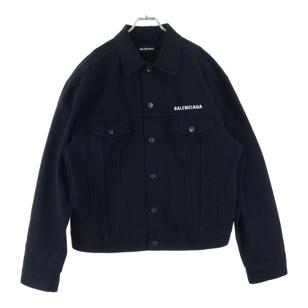 BALENCIAGA(バレンシアガ) 19AW CREW DENIM JACKET クルー ロゴプリント デニムジャケット ブラック 628701