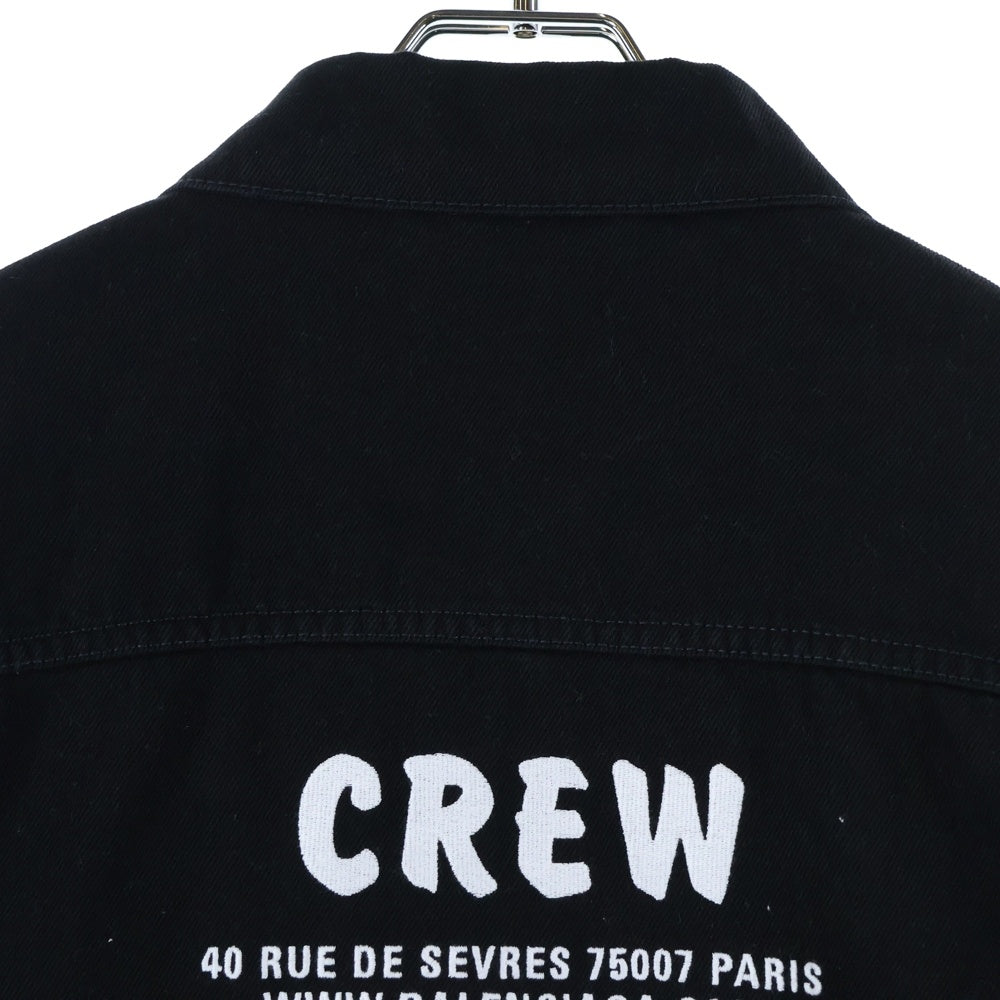 BALENCIAGA(バレンシアガ) 19AW CREW DENIM JACKET クルー ロゴプリント デニムジャケット ブラック 628701