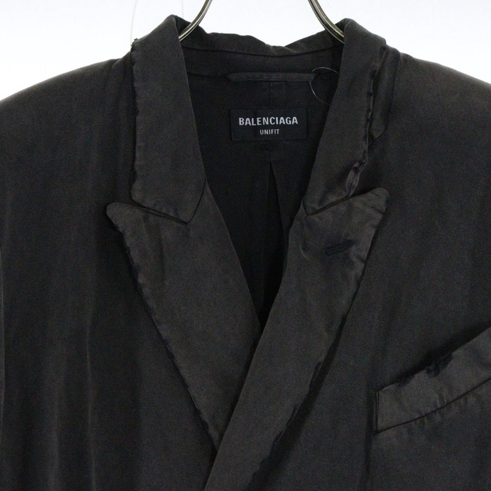 BALENCIAGA(バレンシアガ) 21AW SLIM WORN OUT DOUBLE BREASTED JACKET スリム ウォームアウト ダブルブレスト テーラードジャケット チャコールグレー 662390