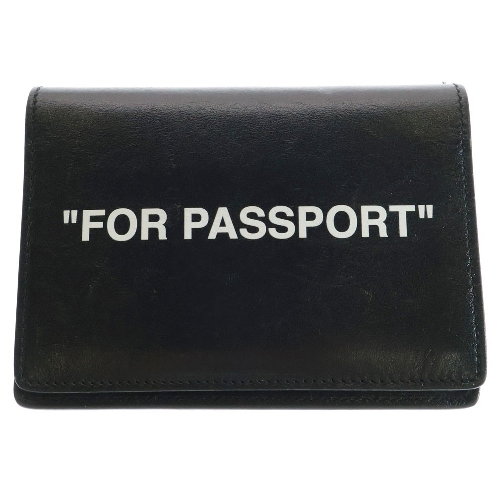 OFF-WHITE(オフホワイト) QUOTE PASSPORT クウォート パスポート レザーウォレット 財布 ブラック