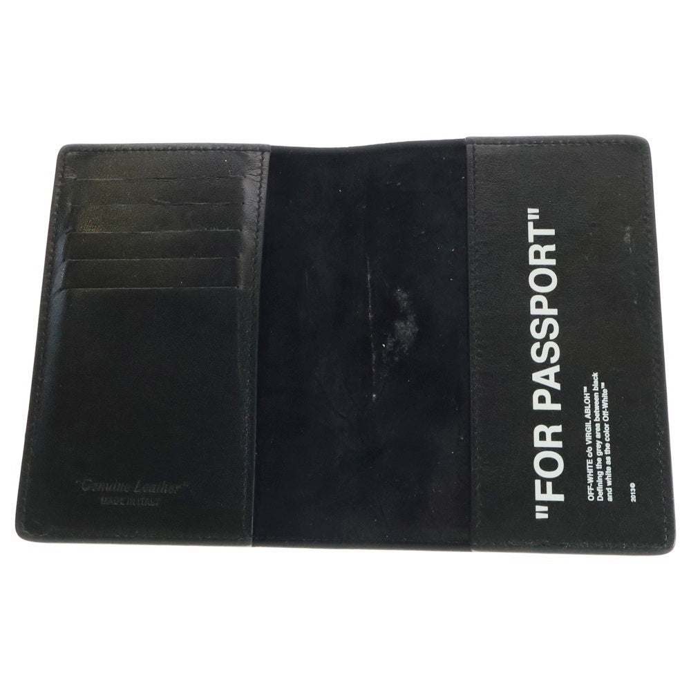 OFF-WHITE(オフホワイト) QUOTE PASSPORT クウォート パスポート レザーウォレット 財布 ブラック