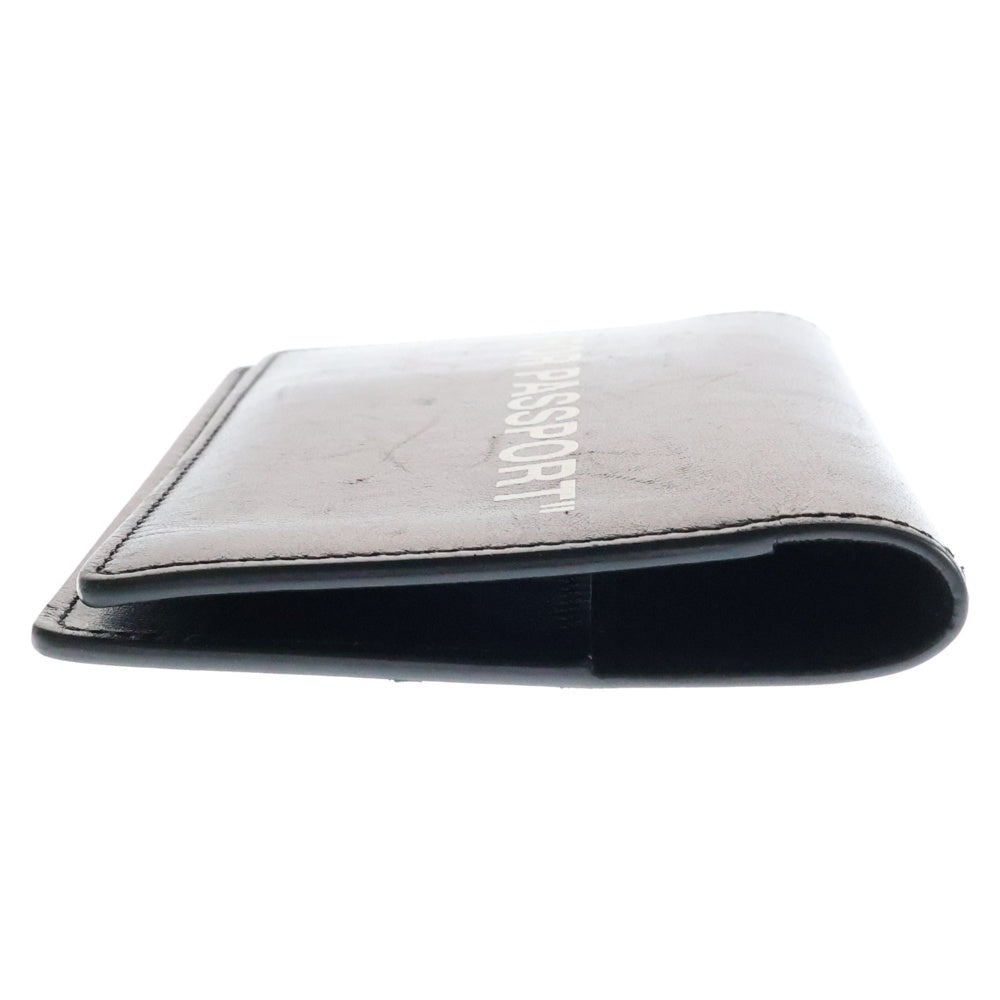 OFF-WHITE(オフホワイト) QUOTE PASSPORT クウォート パスポート レザーウォレット 財布 ブラック