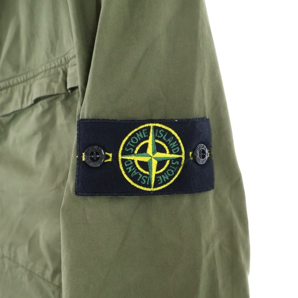 STONE ISLAND(ストーンアイランド) 21SS TWILL COTTON OVERSHIT ツイルコットン ロゴワッペン オーバーシャツ カーキ 741510119