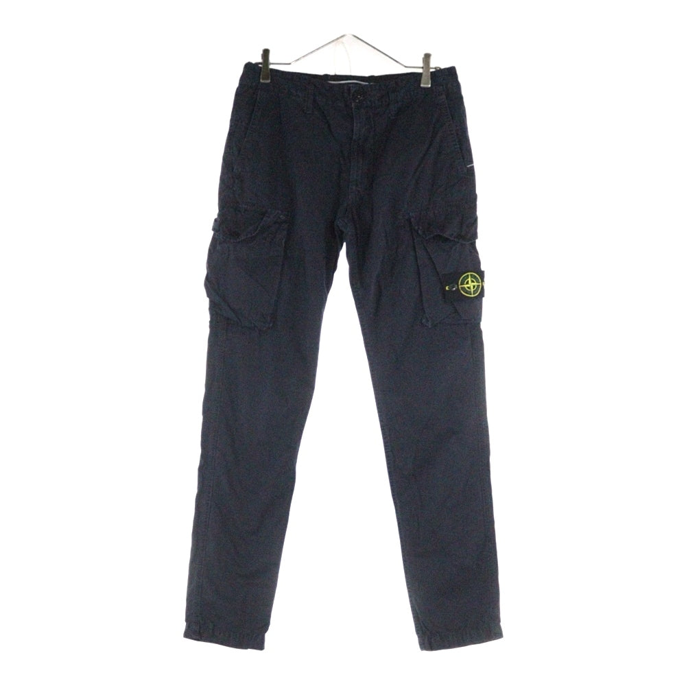 STONE ISLAND(ストーンアイランド) WASHED CARGO PANTS ウォッシュド ロゴワッペン カーゴパンツ ネイビー 7415318WA