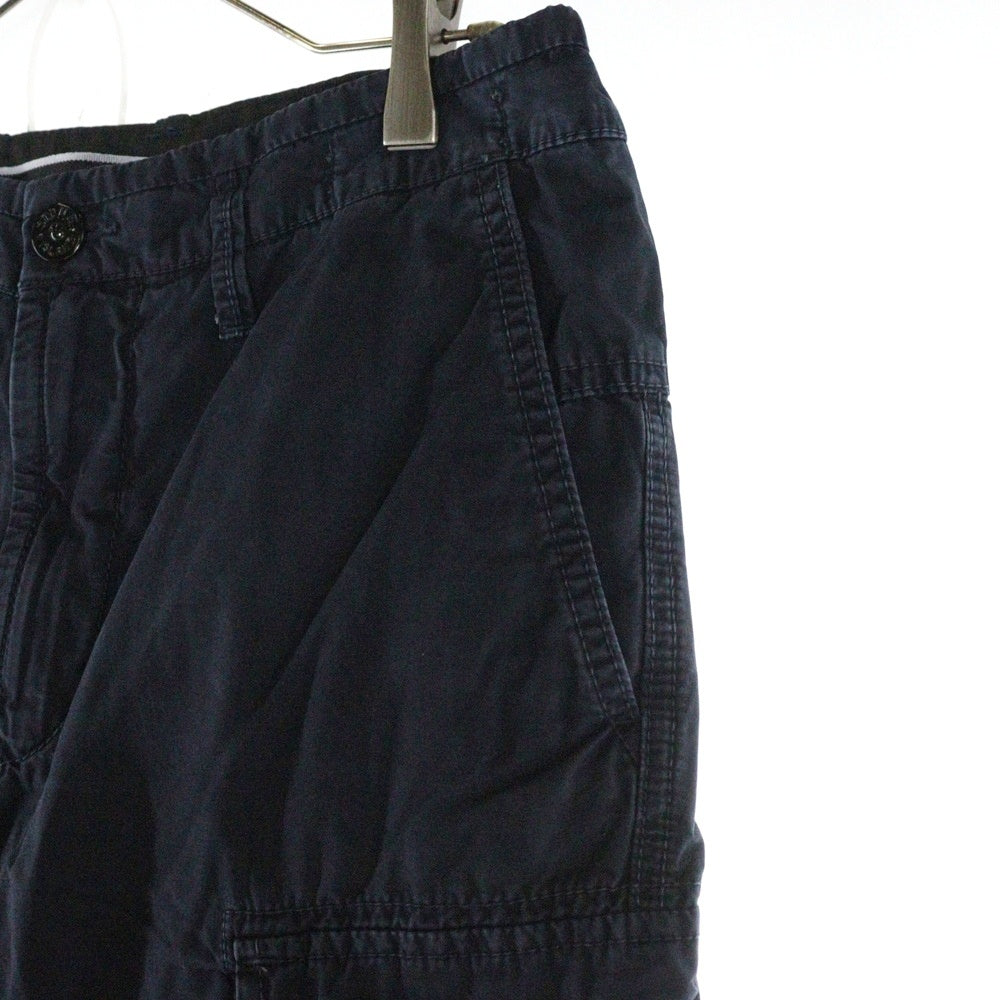 STONE ISLAND(ストーンアイランド) WASHED CARGO PANTS ウォッシュド ロゴワッペン カーゴパンツ ネイビー 7415318WA