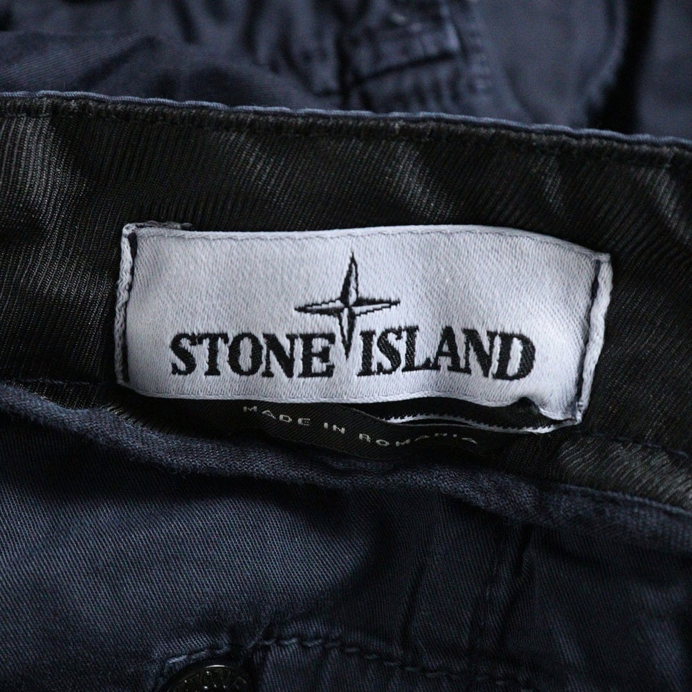 STONE ISLAND(ストーンアイランド) WASHED CARGO PANTS ウォッシュド ロゴワッペン カーゴパンツ ネイビー 7415318WA