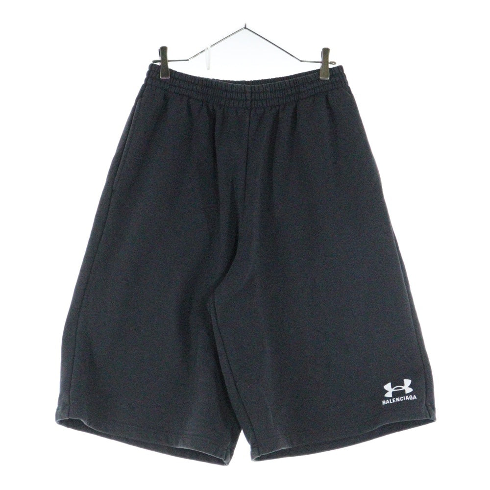 BALENCIAGA(バレンシアガ) 24AW ×UNDERARMOUR LARGE SHORTS アンダーアーマー ラージ ロゴプリント ショーツ ブラック 795261