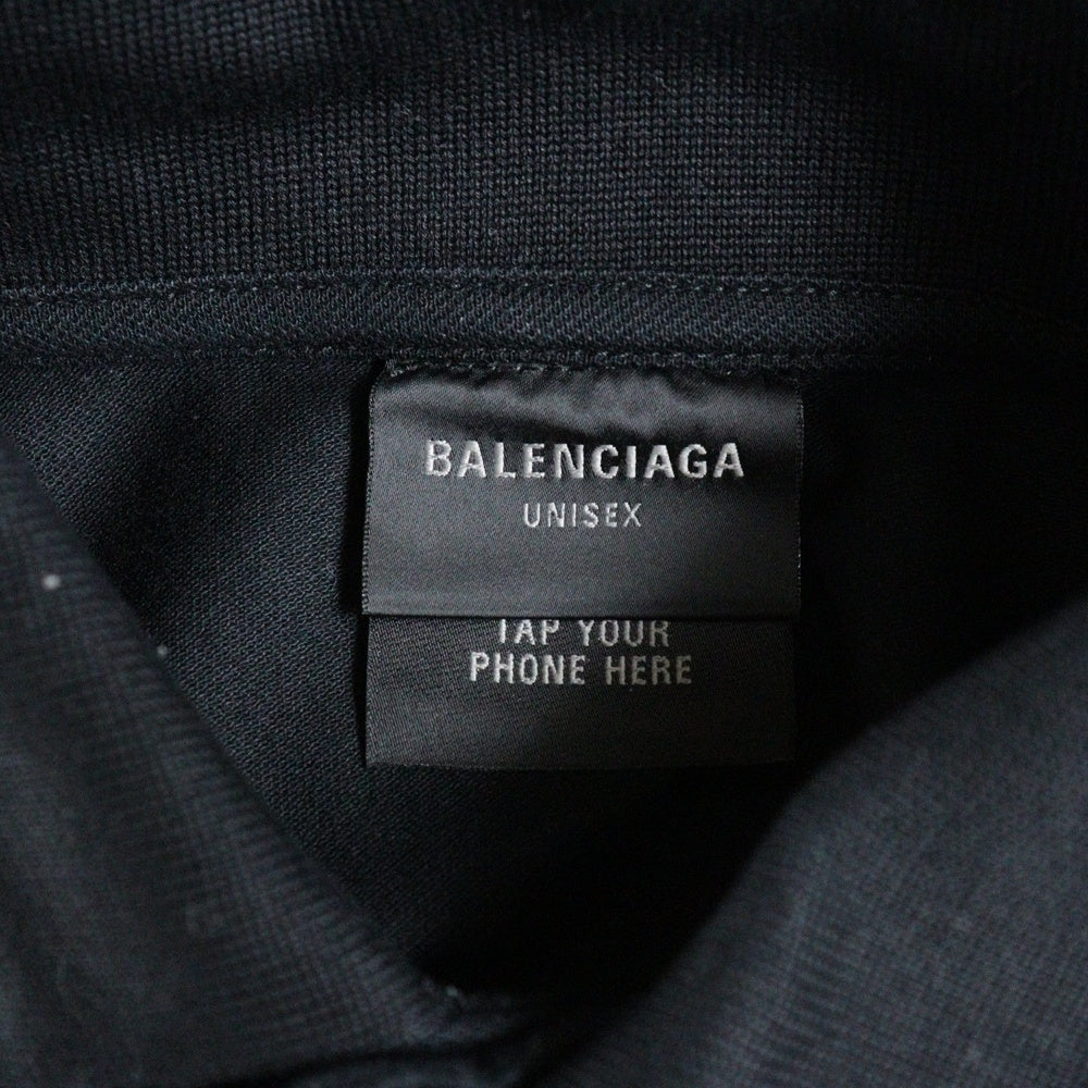 BALENCIAGA(バレンシアガ) 24AW ×ebay OVERSIZED POLO イーベイ ロゴプリント オーバーサイズ 半袖ポロシャツ ブラック 817418
