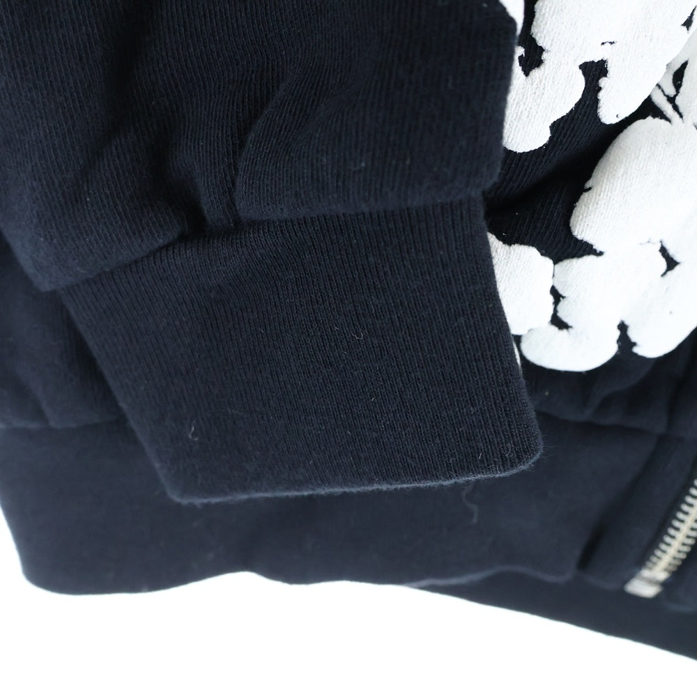 DENIM TEARS(デニムティアーズ) 25SS KIDS WREATH ZIP HOODIE キッズ リース ジップアップ スウェット パーカー ブラック SS25KID580