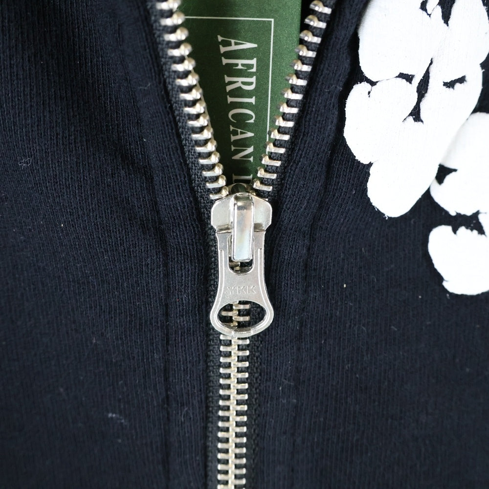 DENIM TEARS(デニムティアーズ) 25SS KIDS WREATH ZIP HOODIE キッズ リース ジップアップ スウェット パーカー ブラック SS25KID580