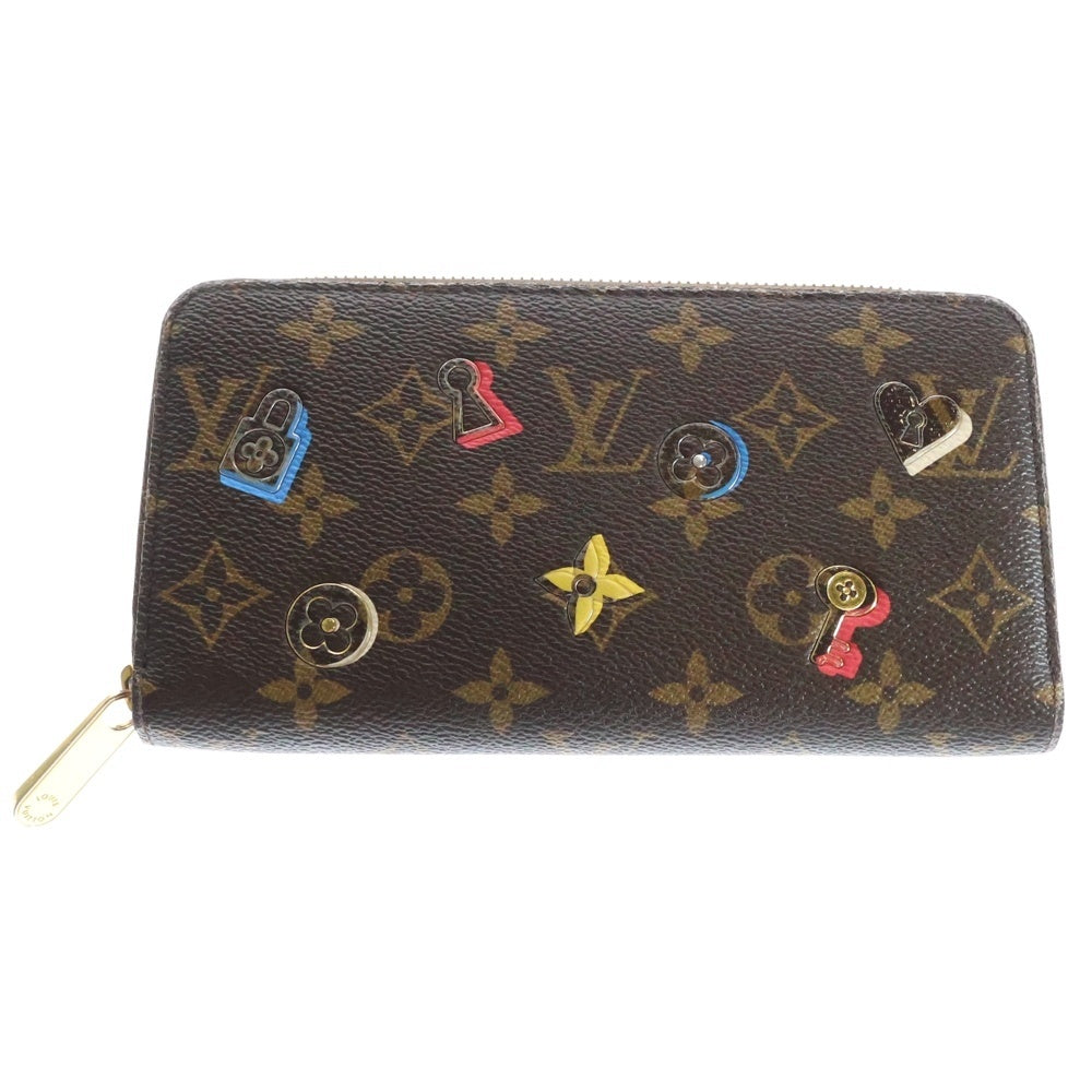 LOUIS VUITTON(ルイヴィトン) モノグラム キーモチーフ ラブロック ジッピーウォレット ラウンドファスナー ロングウォレット 長財布 ブラウン M64116 MI0179