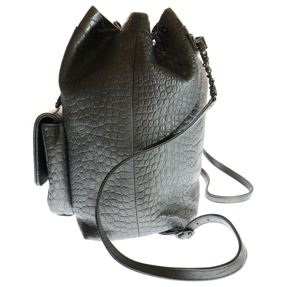 CHANEL(シャネル) SILVER CROC EMBOSSED LEATHER BACK PACK クロコレザー ココマーク リュック バックパック シルバー 28番台
