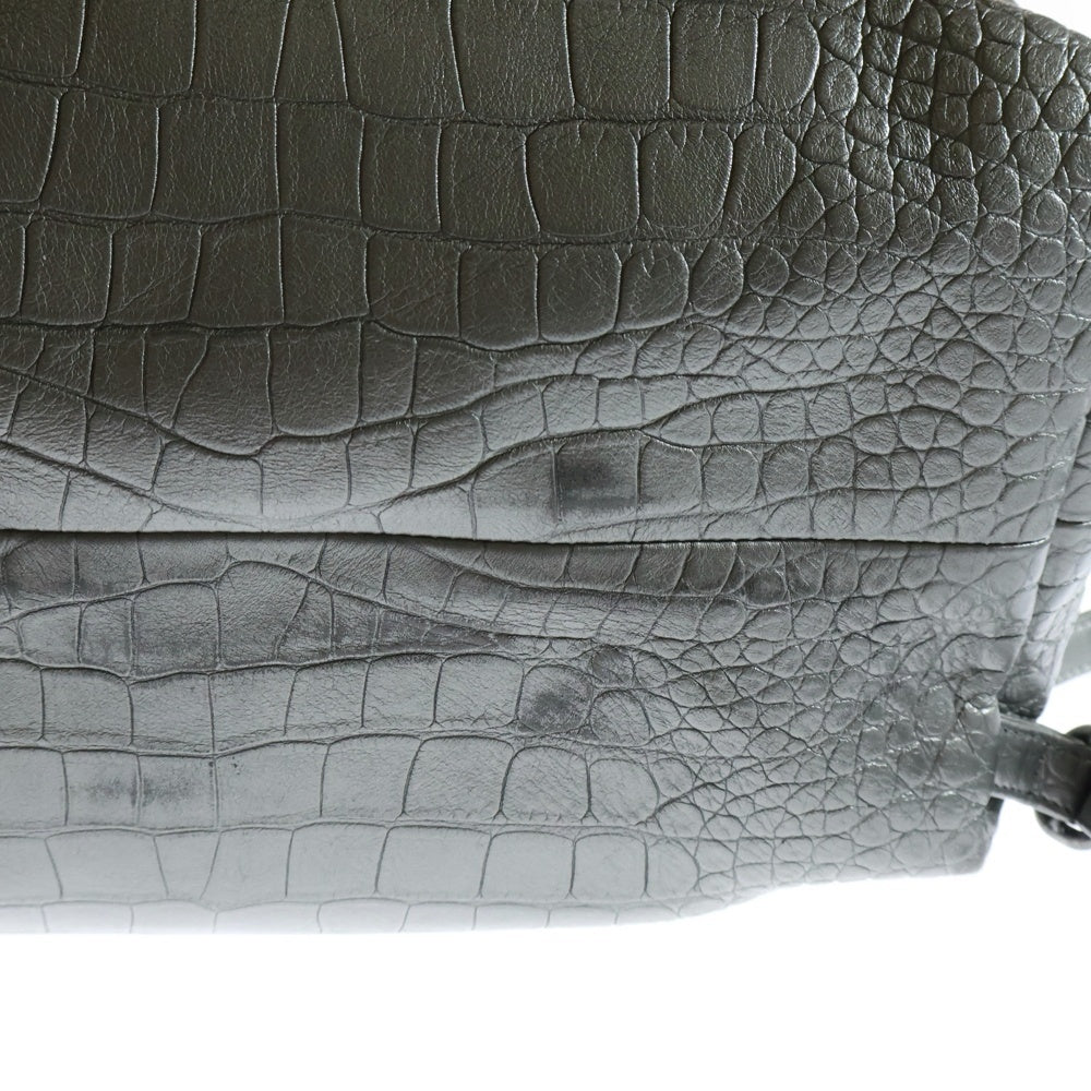 CHANEL(シャネル) SILVER CROC EMBOSSED LEATHER BACK PACK クロコレザー ココマーク リュック バックパック シルバー 28番台