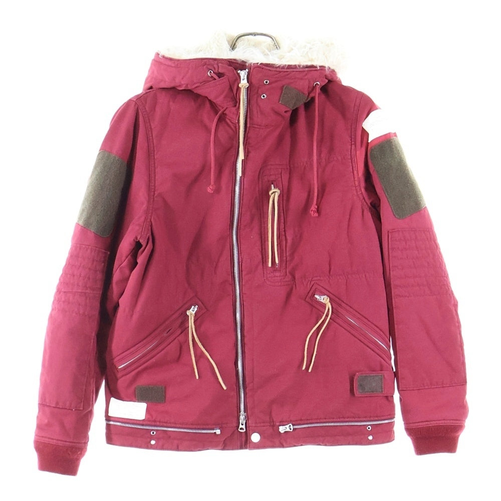 UNDERCOVERISM(アンダーカバイズム) 10AW ファーフーデッド ジップアップ アーミーブルゾン ジャケット レッド F4204