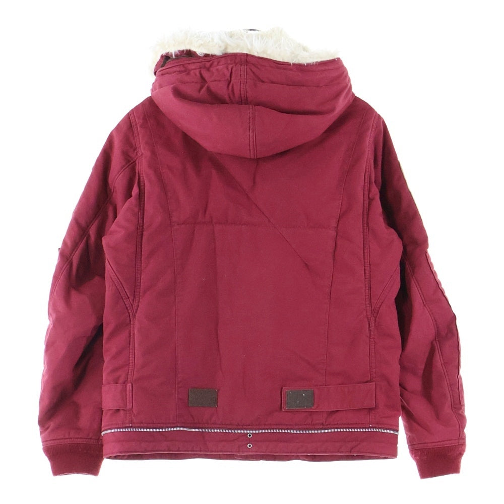 UNDERCOVERISM(アンダーカバイズム) 10AW ファーフーデッド ジップアップ アーミーブルゾン ジャケット レッド F4204