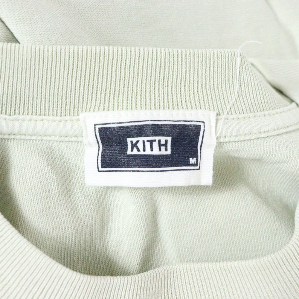 KITH(キス) USA Quinn Pocket Tee フロッキーロゴ フロントポケット クルーネック 半袖Tシャツ カットソー パステルグリーン KHM031882