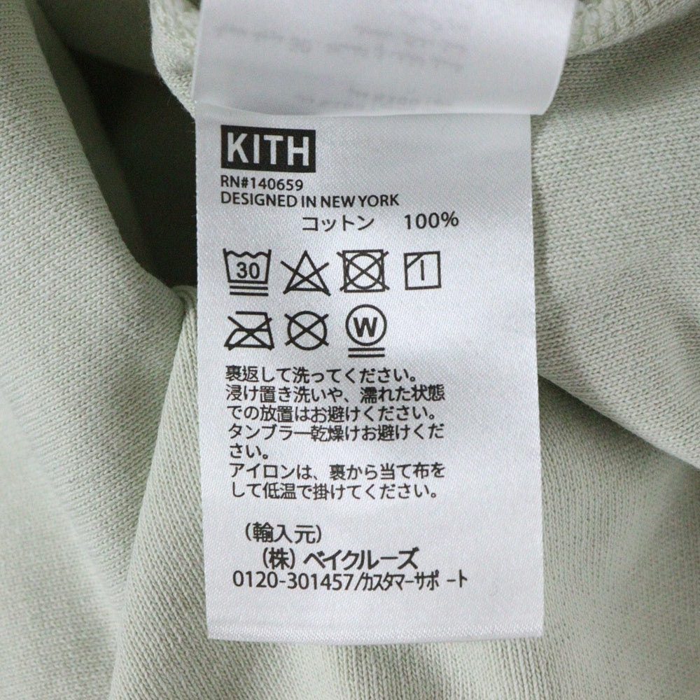 KITH(キス) USA Quinn Pocket Tee フロッキーロゴ フロントポケット クルーネック 半袖Tシャツ カットソー パステルグリーン KHM031882