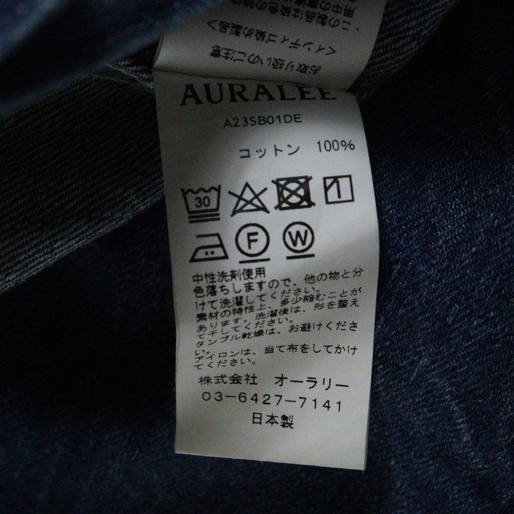 AURALEE(オーラリー) 23SS SELVEDGE LIGHT DENIM BLOUSON セルビッジ ライトデニム トラッカージャケット ブルゾン インディゴ A23SB01LE