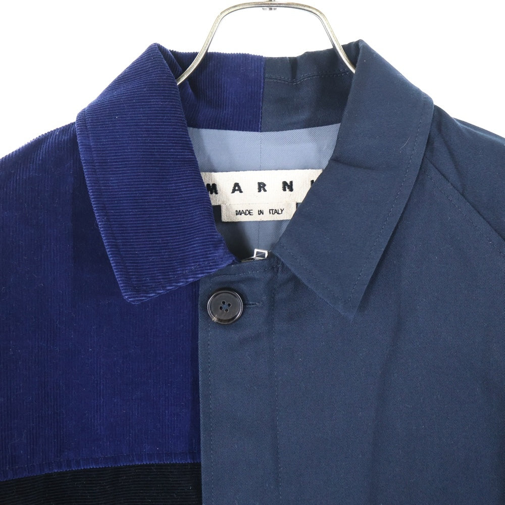 MARNI(マルニ) 22SS 異素材切替 コットン ジップアップジャケット ブルゾン ネイビー JUMU0117QU UTC084