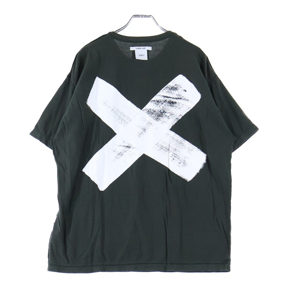 WTAPS(ダブルタップス) 22SS CROSS SS TEE COTTON バッククロスプリント クルーネック 半袖Tシャツ カットソー ダークグリーン 221ATDT-CSM15