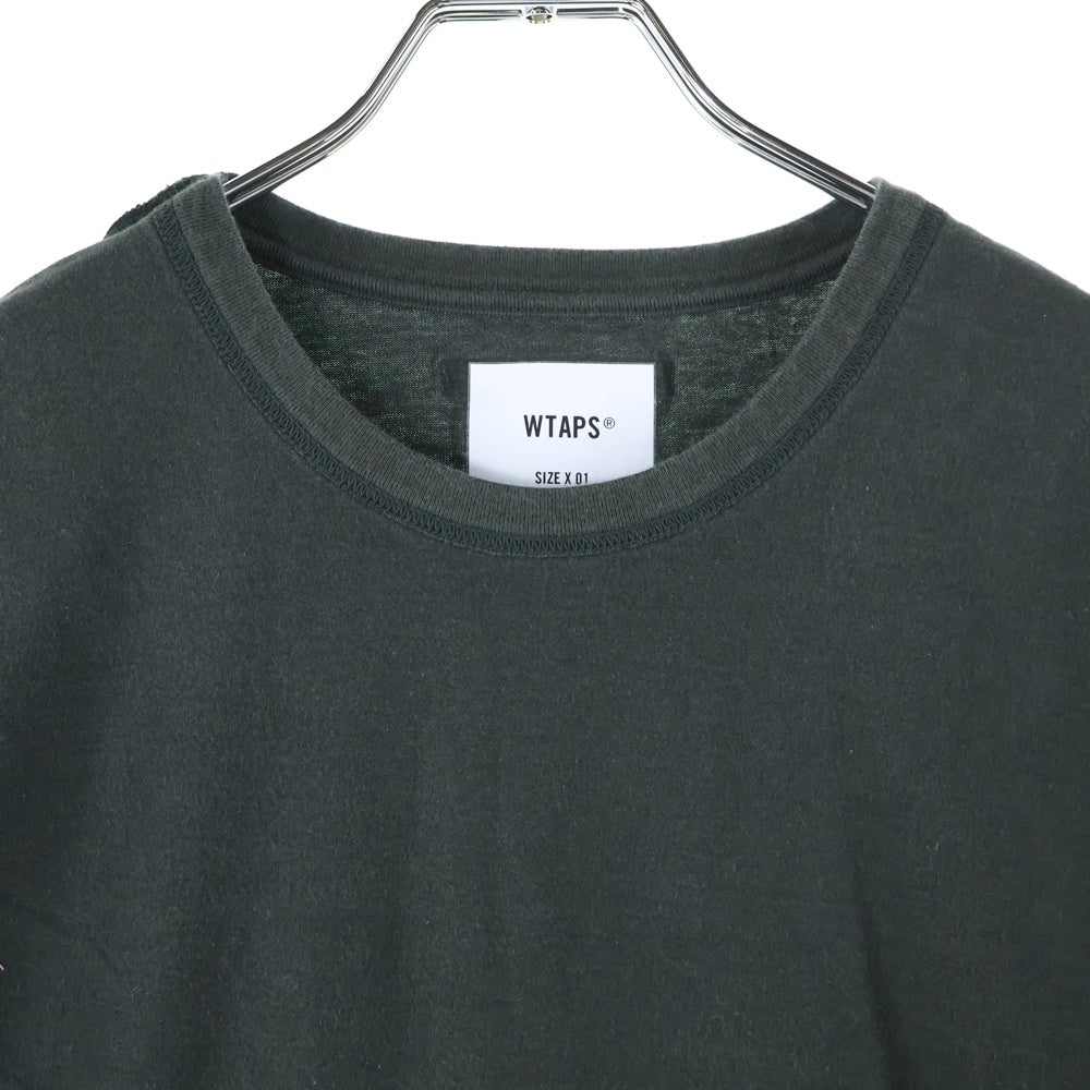 WTAPS(ダブルタップス) 22SS CROSS SS TEE COTTON バッククロスプリント クルーネック 半袖Tシャツ カットソー ダークグリーン 221ATDT-CSM15