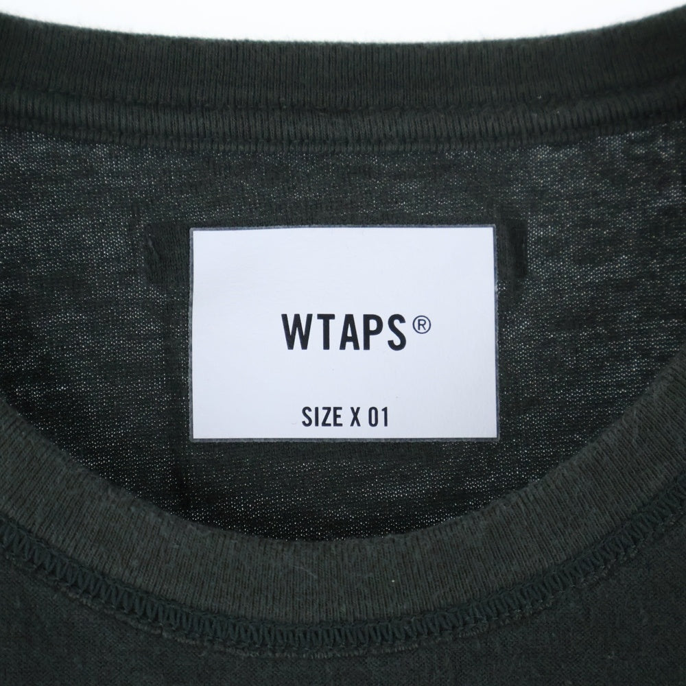 WTAPS(ダブルタップス) 22SS CROSS SS TEE COTTON バッククロスプリント クルーネック 半袖Tシャツ カットソー ダークグリーン 221ATDT-CSM15
