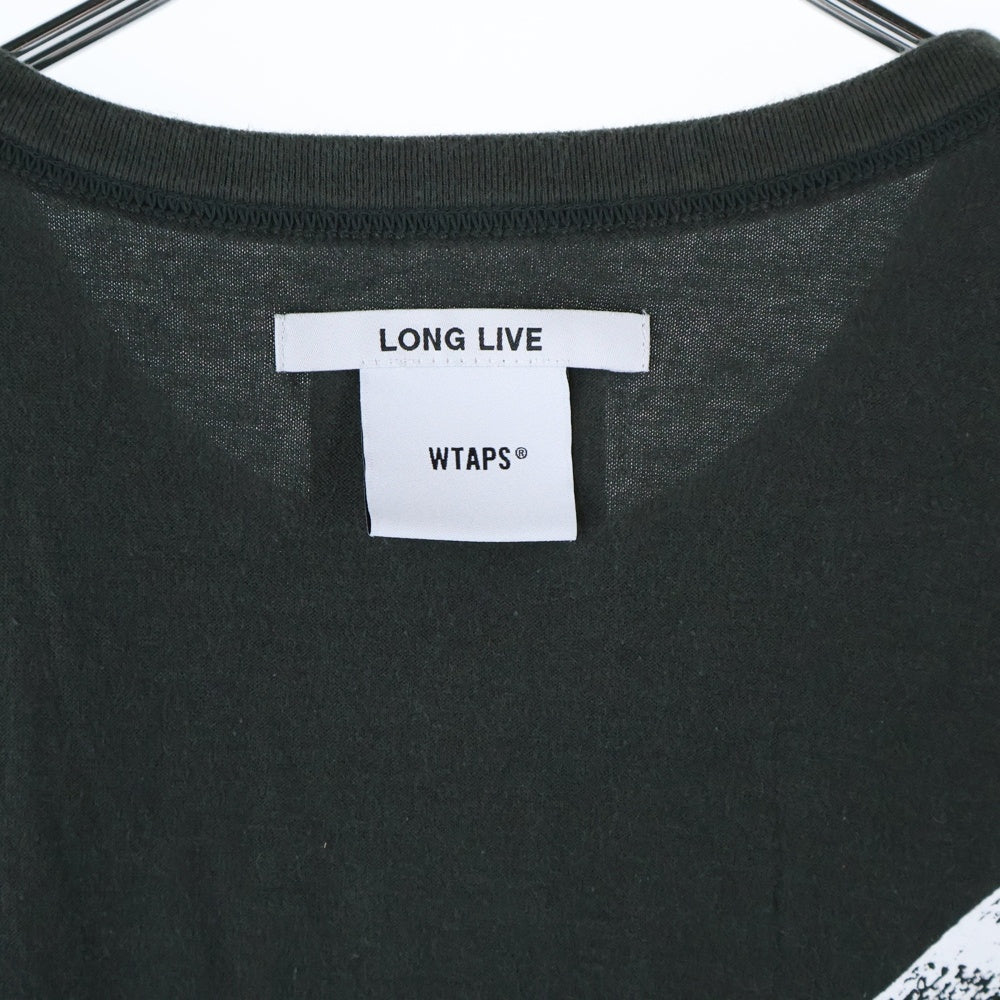 WTAPS(ダブルタップス) 22SS CROSS SS TEE COTTON バッククロスプリント クルーネック 半袖Tシャツ カットソー ダークグリーン 221ATDT-CSM15