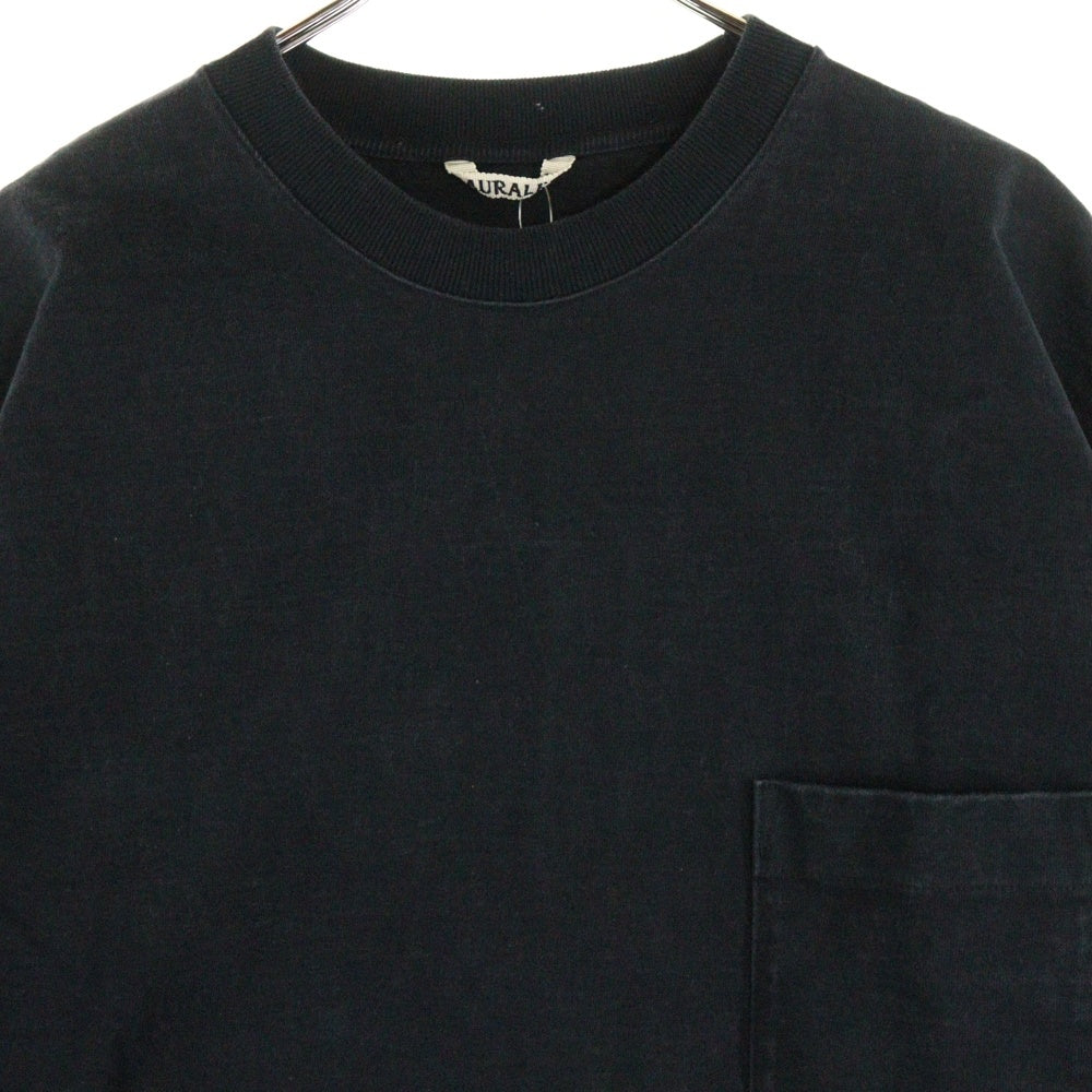 AURALEE(オーラリー) 16SS STAND-UP TEE スタンドアップ ヘビーウェイト クルーネック 半袖Tシャツ カットソー ブラック A6ST01SU