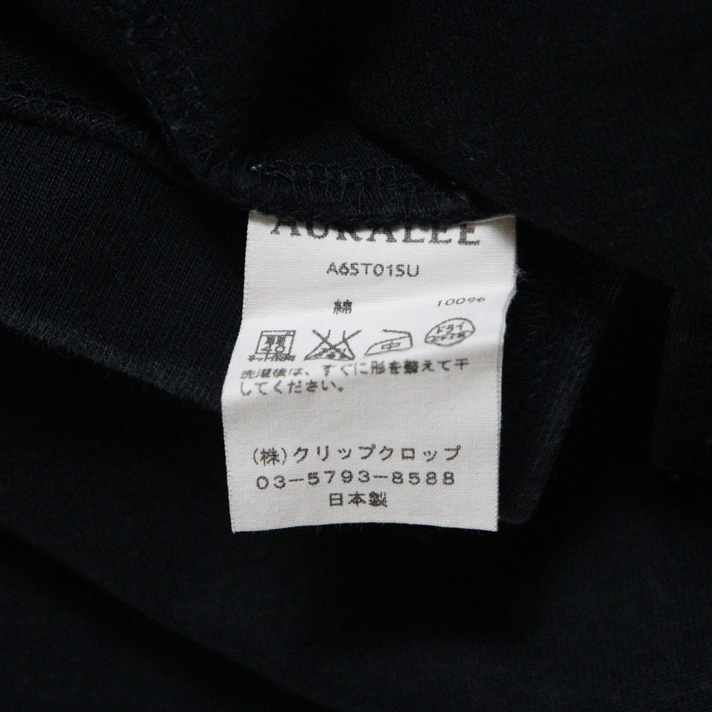 AURALEE(オーラリー) 16SS STAND-UP TEE スタンドアップ ヘビーウェイト クルーネック 半袖Tシャツ カットソー ブラック A6ST01SU