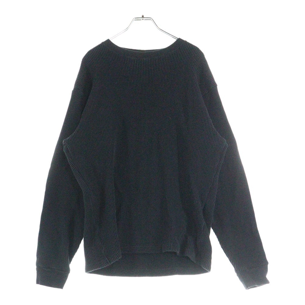 RHC Ron Herman(アールエイチシー ロンハーマン) WAFFLE PULLOVER コットンワッフル クルーネック 長袖Tシャツ カットソー ブラック 3520900043